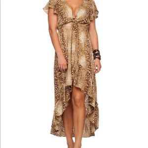 BUDDY LOVE • MISSY RUFFLED HIGH-LOW MIDI DRESS